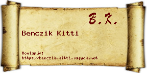 Benczik Kitti névjegykártya